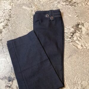 La Vita Women’s Y2K Inspired Dark Blue Wide Leg Slacks Size 10
